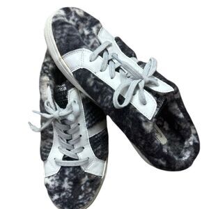 Vintage Havana Black & White Faux Fur Sneakers